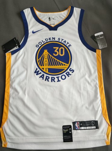 Warriors 30 Curry player version jersey white